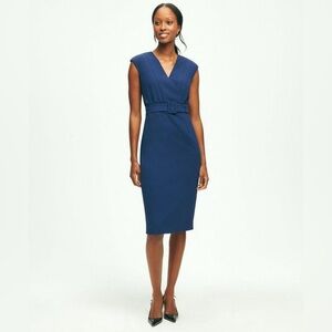 Brooks Brothers Navy Sheath Dress with Belt | NWT US 14